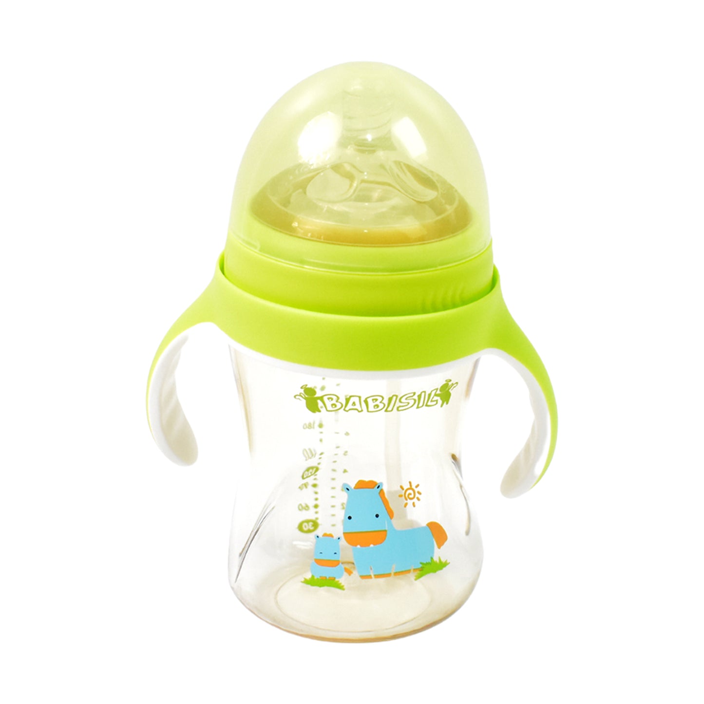 Plastic Baby Feeding Bottle With Handles Straw (300 Ml 1 Pc)