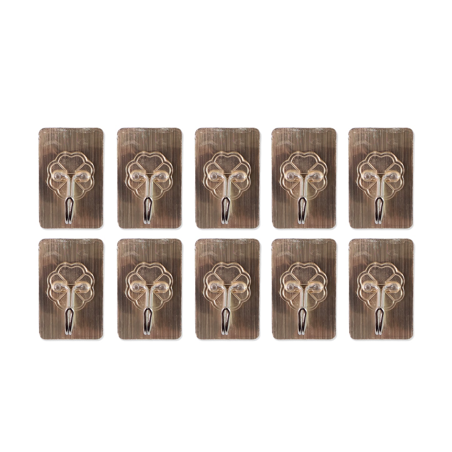 Plastic Adhesive Sticky Waterproof And Oil Proof Wall Hook (5.53.5 Cm  10 Pc)